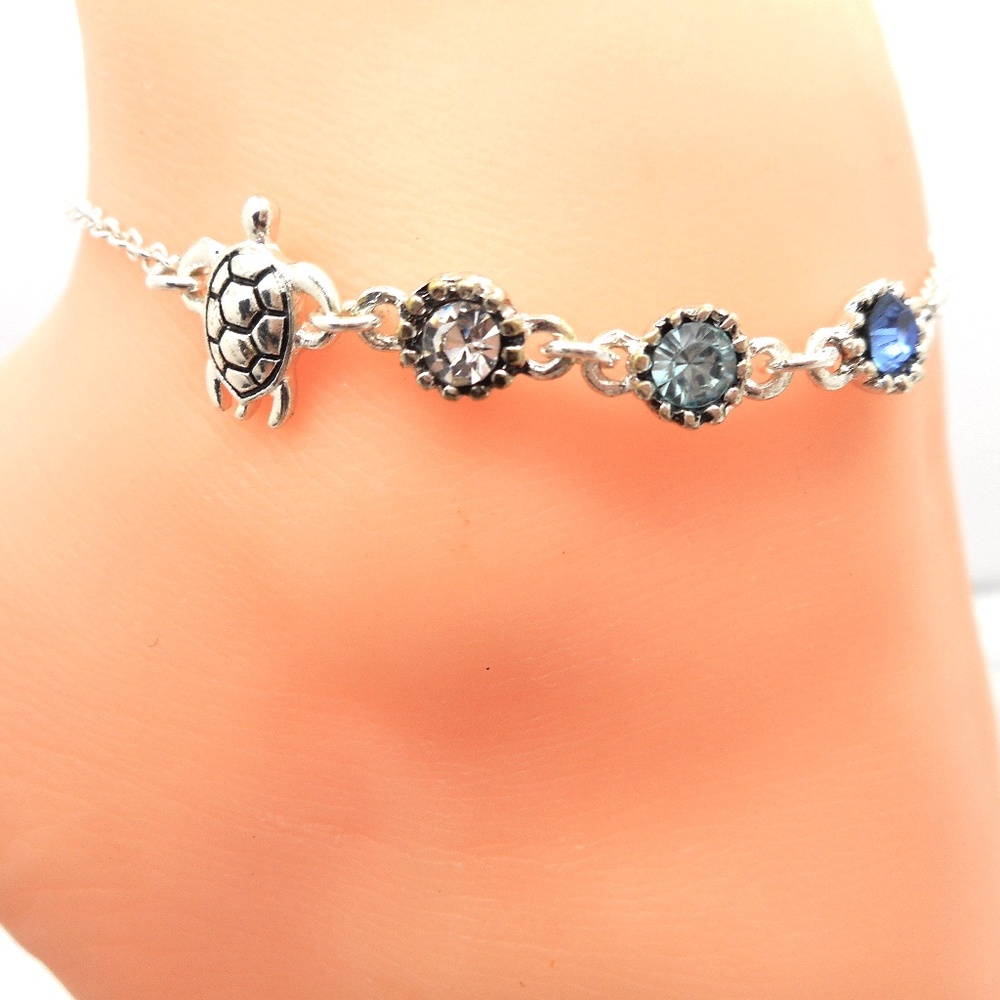 Turtle Crystal Anklet Ankle Bracelet